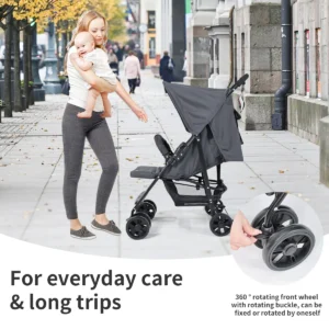 2-in-1 baby stroller, easy to go out, foldable, with sunshade included | Perfect for outdoor travel and holiday gift giving