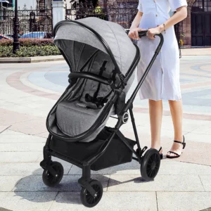 Baby Stroller 2-in-1, High Landscape, bidirectional push, adjustable sunshade roof, Foldable camping trolley