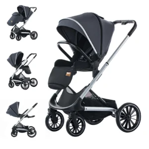 Compact Standard Stroller,Reversible Seat,High Rise Pram,Carrie to 40lbs,Unisex Baby Carriage to Toddler Infant