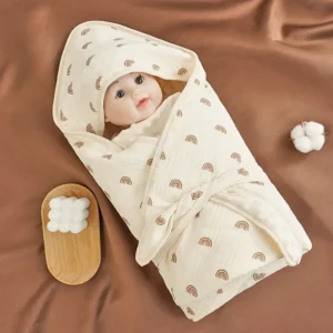 Newborn Wrap Swaddle Cute Simplicity Muslin Swaddle Wrap For Unisex Infant Baby Summer 100% Soft Cotton Baby Swaddle Blanket