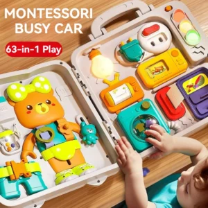 Baby Sensory Busy Board Montessori Toys Music Lights Switch Multifunction Travel Play Early Educational Activities Toy for Kids