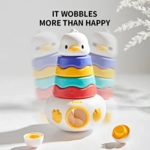 Baby Toy 0-12 Months Tumbler Cute Duck Storage Stack Shaped Sorting Game Toddler Montessori Toys Parent-Child Interactive Games
