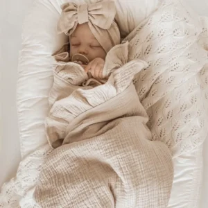 Ruffled Muslin Baby Swaddle Blankets for New Born Infant Bedding Organic Baby Accessories Newborn Receive Blanket Cotton