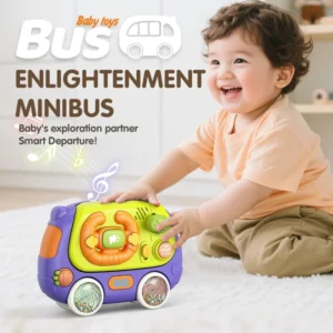 Baby Cartoon Music Car Children's Singing Light Car Toy Educational Early Education Machine Toy Christmas Gift Random Color