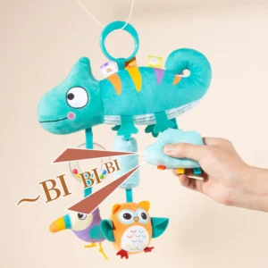 Babies Stroller Rattles Toy Jingle Travel Toy Hand Rattles With Cartoon Design Jingle Toy Portable Soft Grip for Newborns Gifts