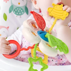 Baby toy Rattle table flowers cheer cheer early childhood education interactive bite